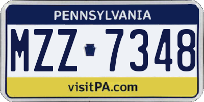 PA license plate MZZ7348