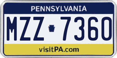 PA license plate MZZ7360