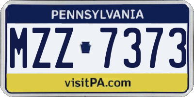 PA license plate MZZ7373