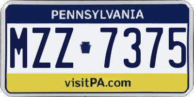 PA license plate MZZ7375