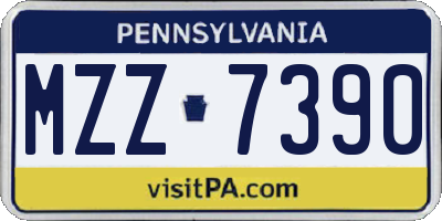 PA license plate MZZ7390