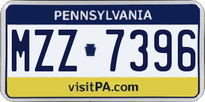 PA license plate MZZ7396