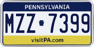 PA license plate MZZ7399
