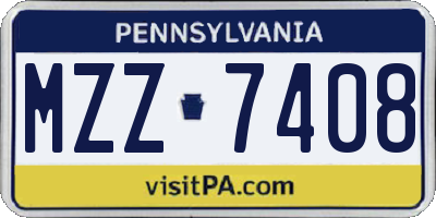 PA license plate MZZ7408