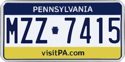PA license plate MZZ7415