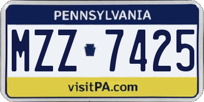 PA license plate MZZ7425