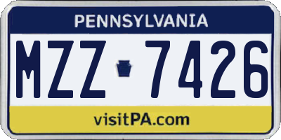 PA license plate MZZ7426