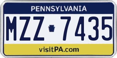 PA license plate MZZ7435