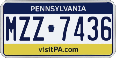 PA license plate MZZ7436