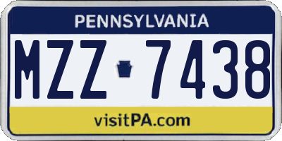 PA license plate MZZ7438