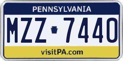 PA license plate MZZ7440
