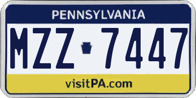PA license plate MZZ7447