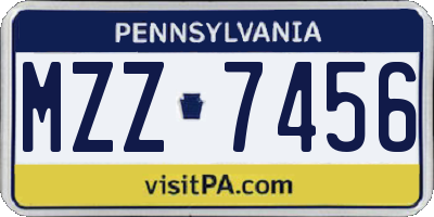 PA license plate MZZ7456