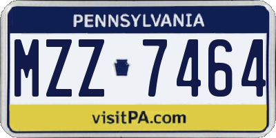 PA license plate MZZ7464