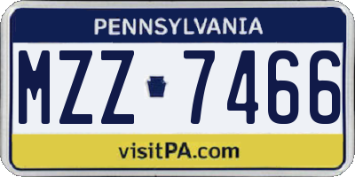 PA license plate MZZ7466