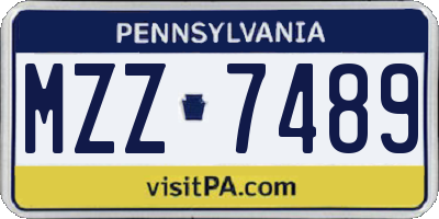 PA license plate MZZ7489