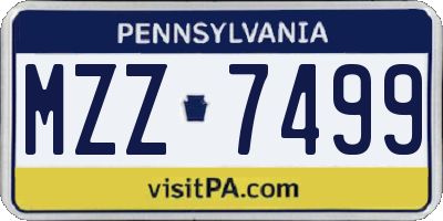 PA license plate MZZ7499