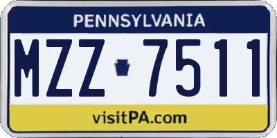 PA license plate MZZ7511