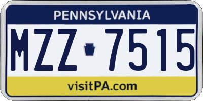 PA license plate MZZ7515