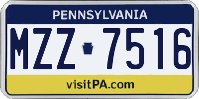 PA license plate MZZ7516