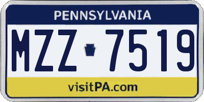 PA license plate MZZ7519