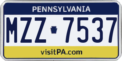 PA license plate MZZ7537