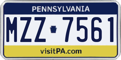 PA license plate MZZ7561
