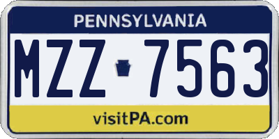 PA license plate MZZ7563