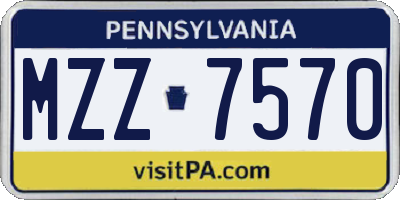 PA license plate MZZ7570
