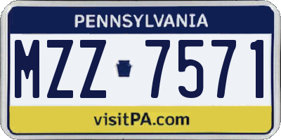 PA license plate MZZ7571
