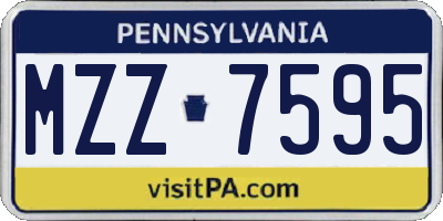 PA license plate MZZ7595