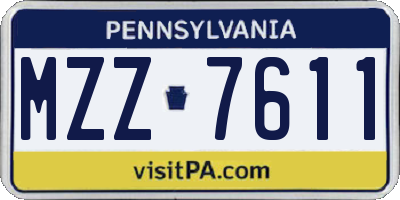 PA license plate MZZ7611