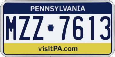 PA license plate MZZ7613