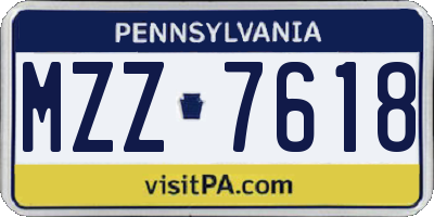 PA license plate MZZ7618