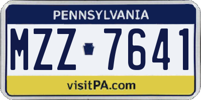 PA license plate MZZ7641