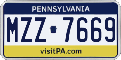 PA license plate MZZ7669