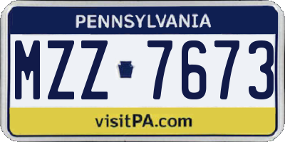 PA license plate MZZ7673