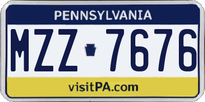 PA license plate MZZ7676