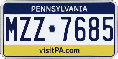 PA license plate MZZ7685