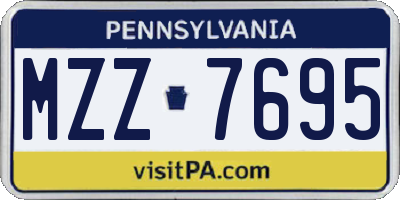 PA license plate MZZ7695
