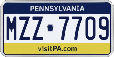 PA license plate MZZ7709