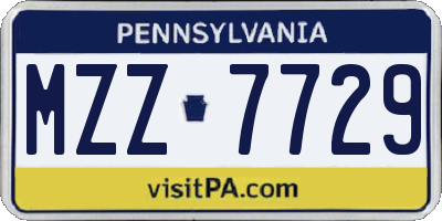 PA license plate MZZ7729