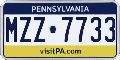 PA license plate MZZ7733