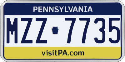 PA license plate MZZ7735