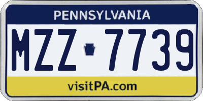 PA license plate MZZ7739