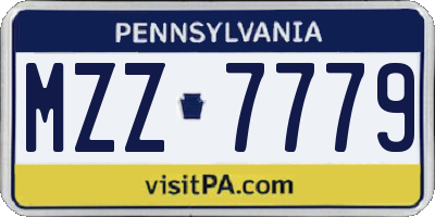 PA license plate MZZ7779