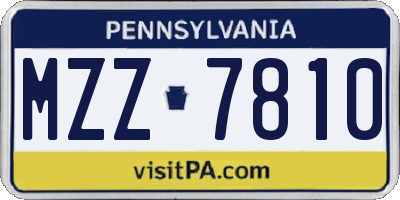 PA license plate MZZ7810