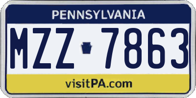 PA license plate MZZ7863