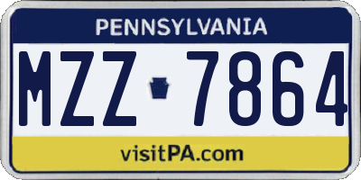 PA license plate MZZ7864