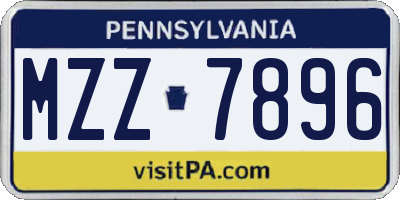 PA license plate MZZ7896